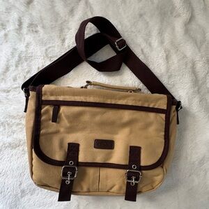 Sachi Canvas Leakproof Insulated Crossbody Sachet Tan and Brown